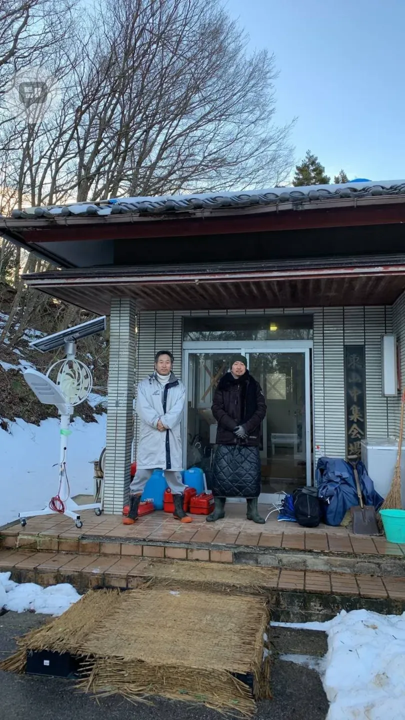 雪の中での物資のお届け